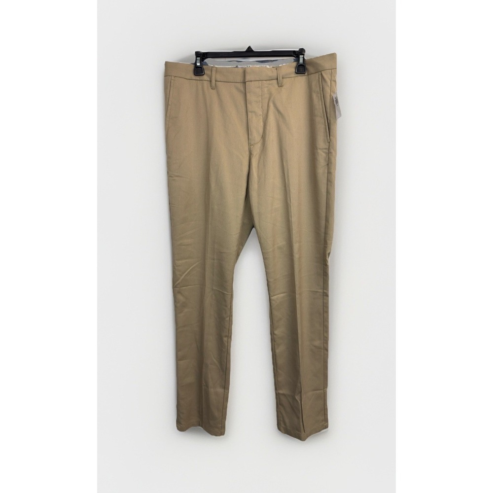 OLD NAVY Straight Built In Flex‎ Khaki Chino Pants Mens 36X32 Flat Front NEW